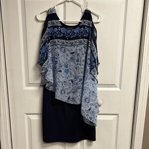 Enfocus Studio Blue Asymmetrical Cocktail Dress